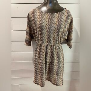 GRIFFLIN PARIS – Zigzag Open-Sleeve Knit Dress – Size L ☀️
